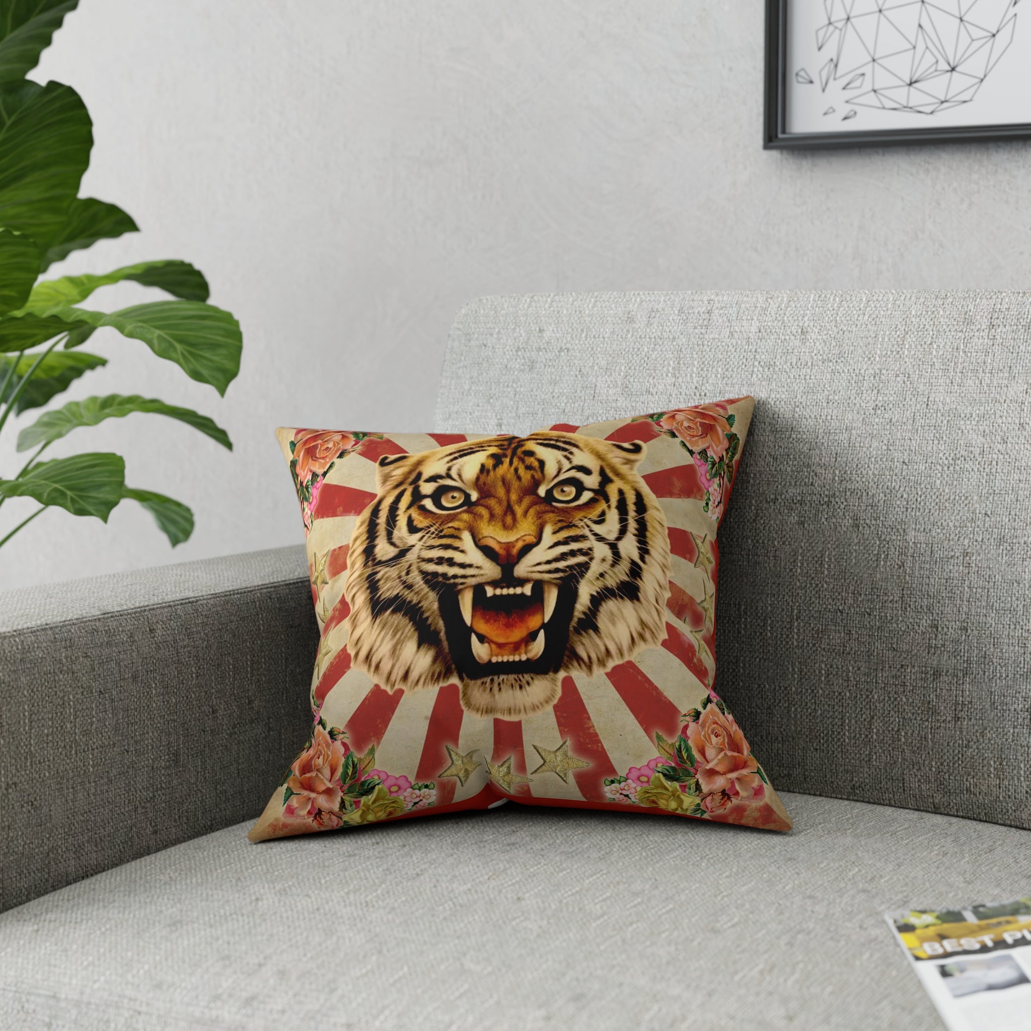 Circus Tiger Broadcloth Pillow