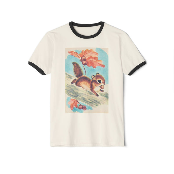 Buddy Squirrel Unisex Cotton Ringer T-Shirt