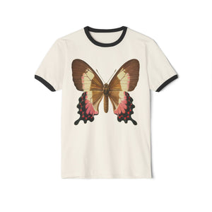 Neapolitan Butterfly Unisex Cotton Ringer T-Shirt