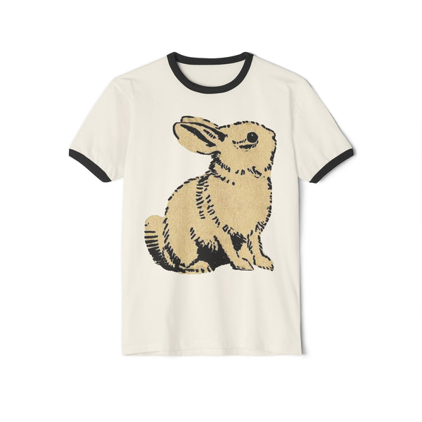 White Rabbit Unisex Cotton Ringer T-Shirt