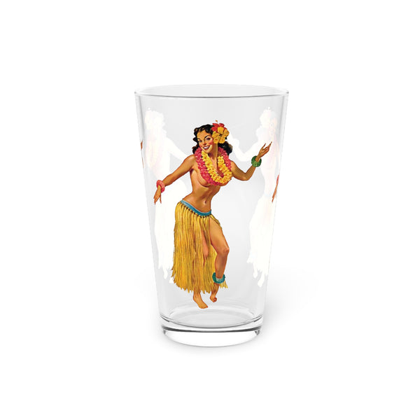 Tiki Wahine Pint Glass. 16oz