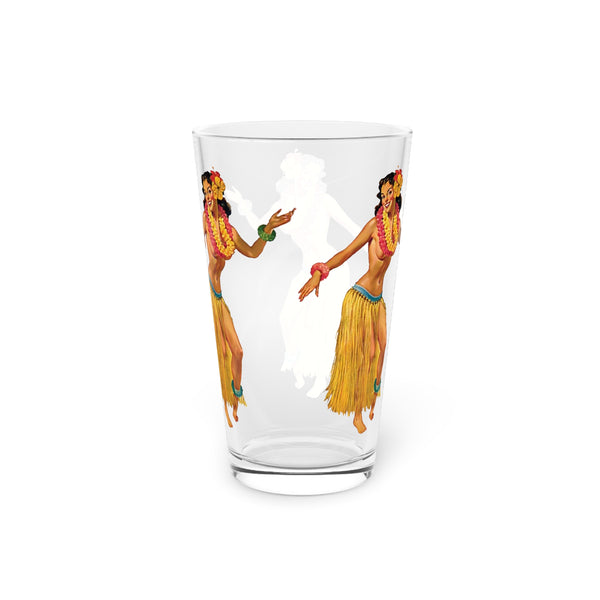 Tiki Wahine Pint Glass. 16oz