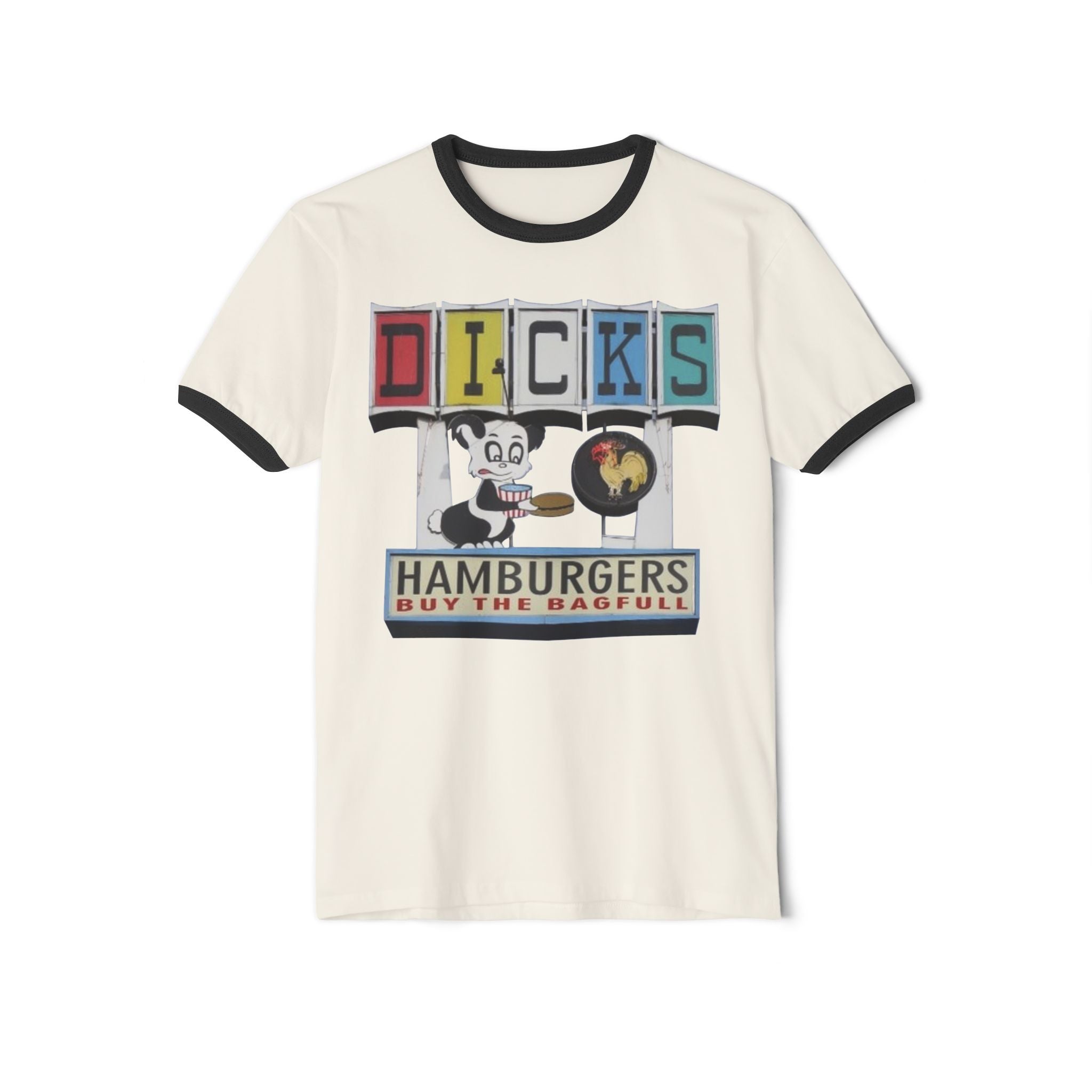 Dick's Hamburgers Unisex Cotton Ringer T-Shirt