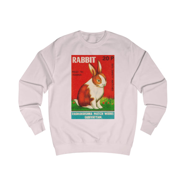 Brown and White Bunny Safety Matches Unisex Sweatshirt.