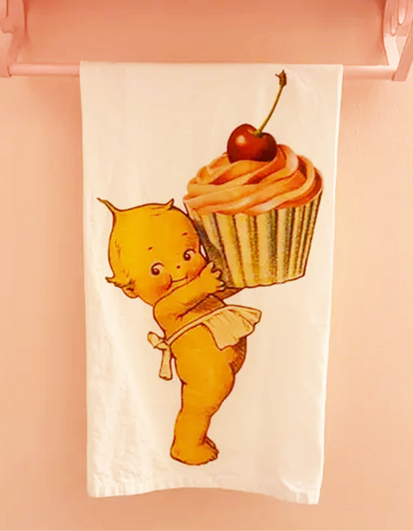 Cupcake Cutie Retro Organic Kitchen Towel