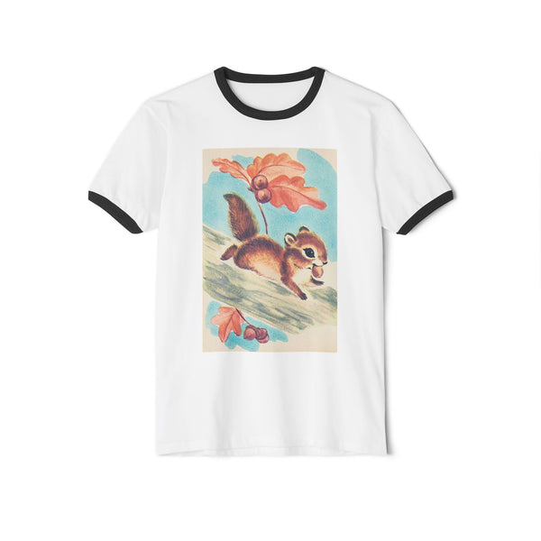 Buddy Squirrel Unisex Cotton Ringer T-Shirt
