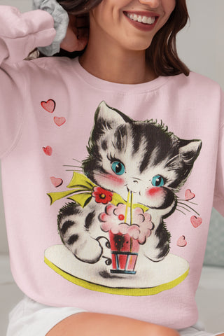 Soda Shop Kitten Unisex Sweatshirt