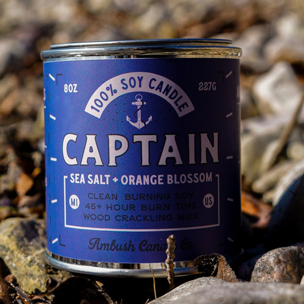 Captain | Sea Salt + Orange Blossom 8oz Soy Candle