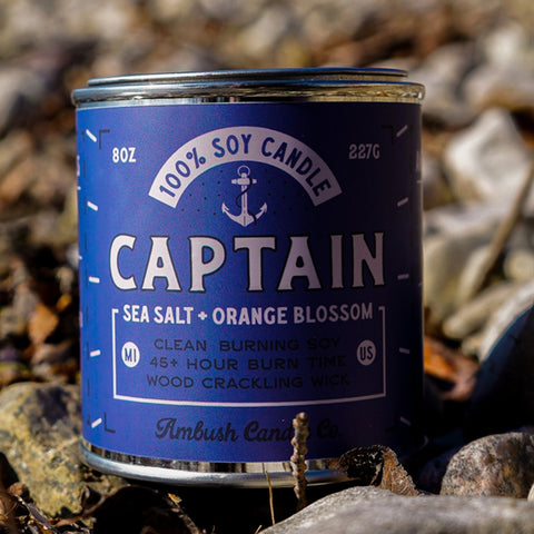 Captain | Sea Salt + Orange Blossom 8oz Soy Candle