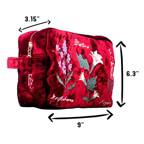 Baneful Botany Velvet Cosmetic Bag