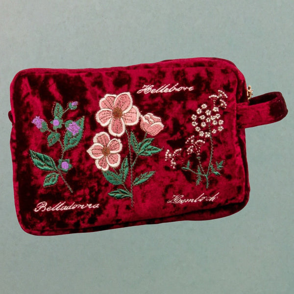 Baneful Botany Velvet Cosmetic Bag
