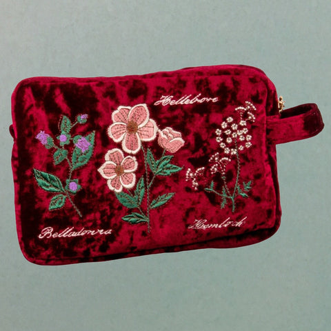 Baneful Botany Velvet Cosmetic Bag