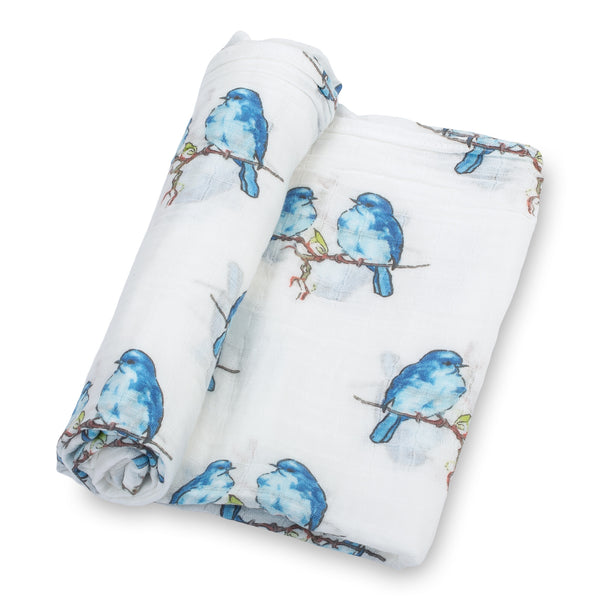 Bluebird of Happiness Baby Swaddle Blanket