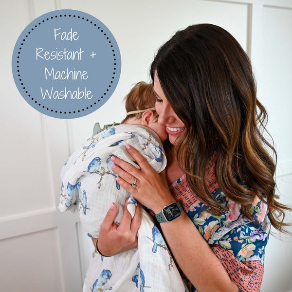 Bluebird of Happiness Baby Swaddle Blanket