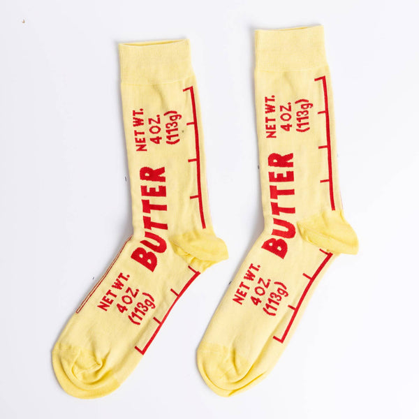 Butter Socks - Butter Foodie Gift Large Crew Socks