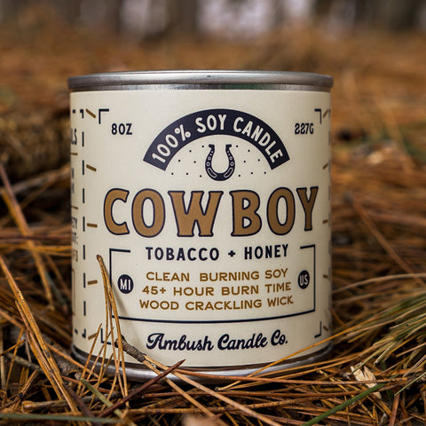 Cowboy | Tobacco + Honey 8oz Soy Candle