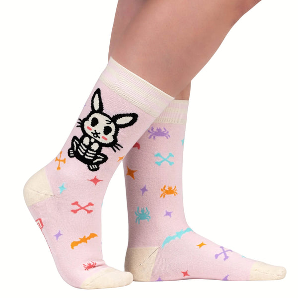 Foot Clothes Skelly Bunny Crew Socks