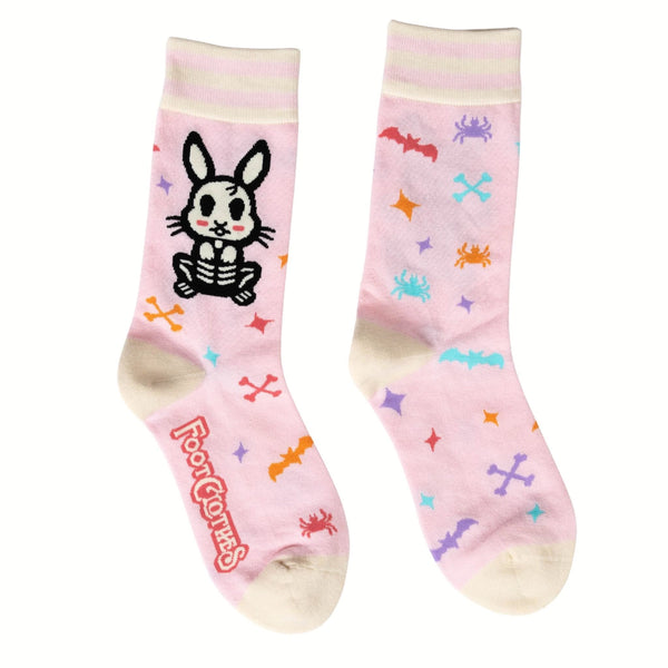 Foot Clothes Skelly Bunny Crew Socks