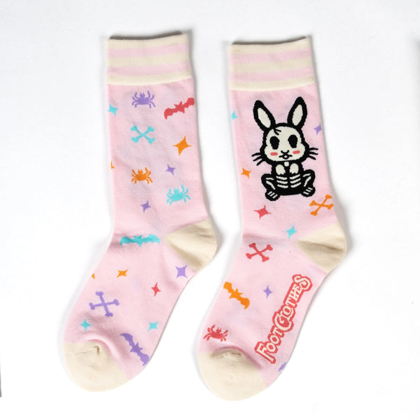 Foot Clothes Skelly Bunny Crew Socks