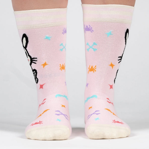 Foot Clothes Skelly Bunny Crew Socks