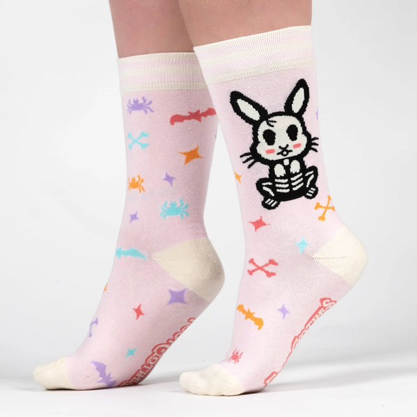 Foot Clothes Skelly Bunny Crew Socks