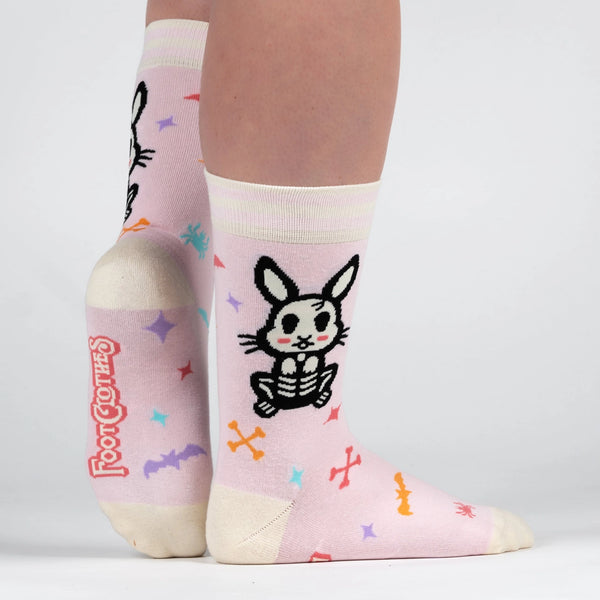 Foot Clothes Skelly Bunny Crew Socks