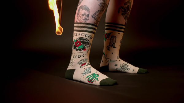 Tattooed Lady Crew Socks