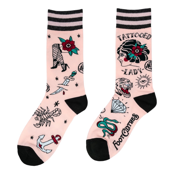 Tattooed Lady Crew Socks