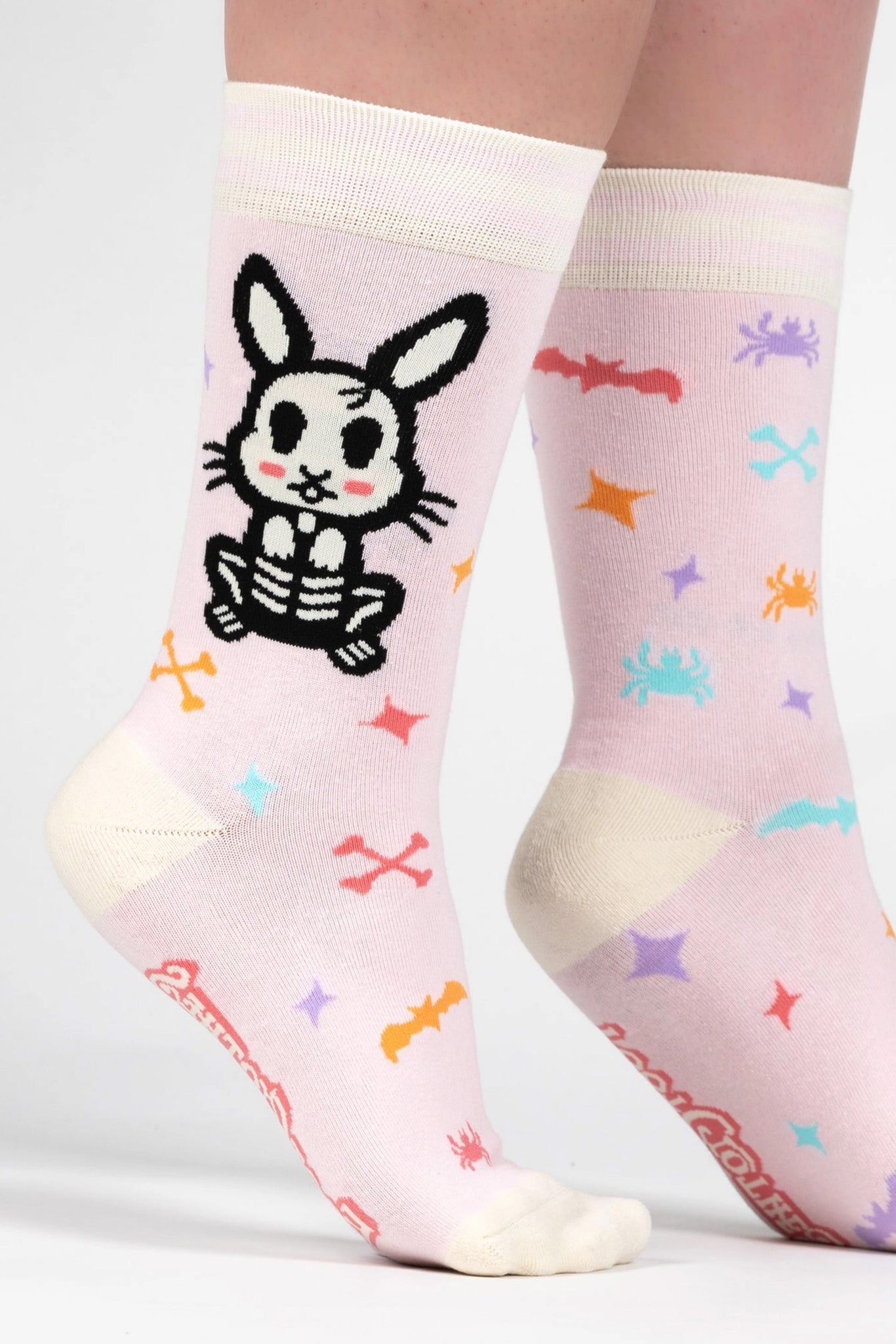 Foot Clothes Skelly Bunny Crew Socks