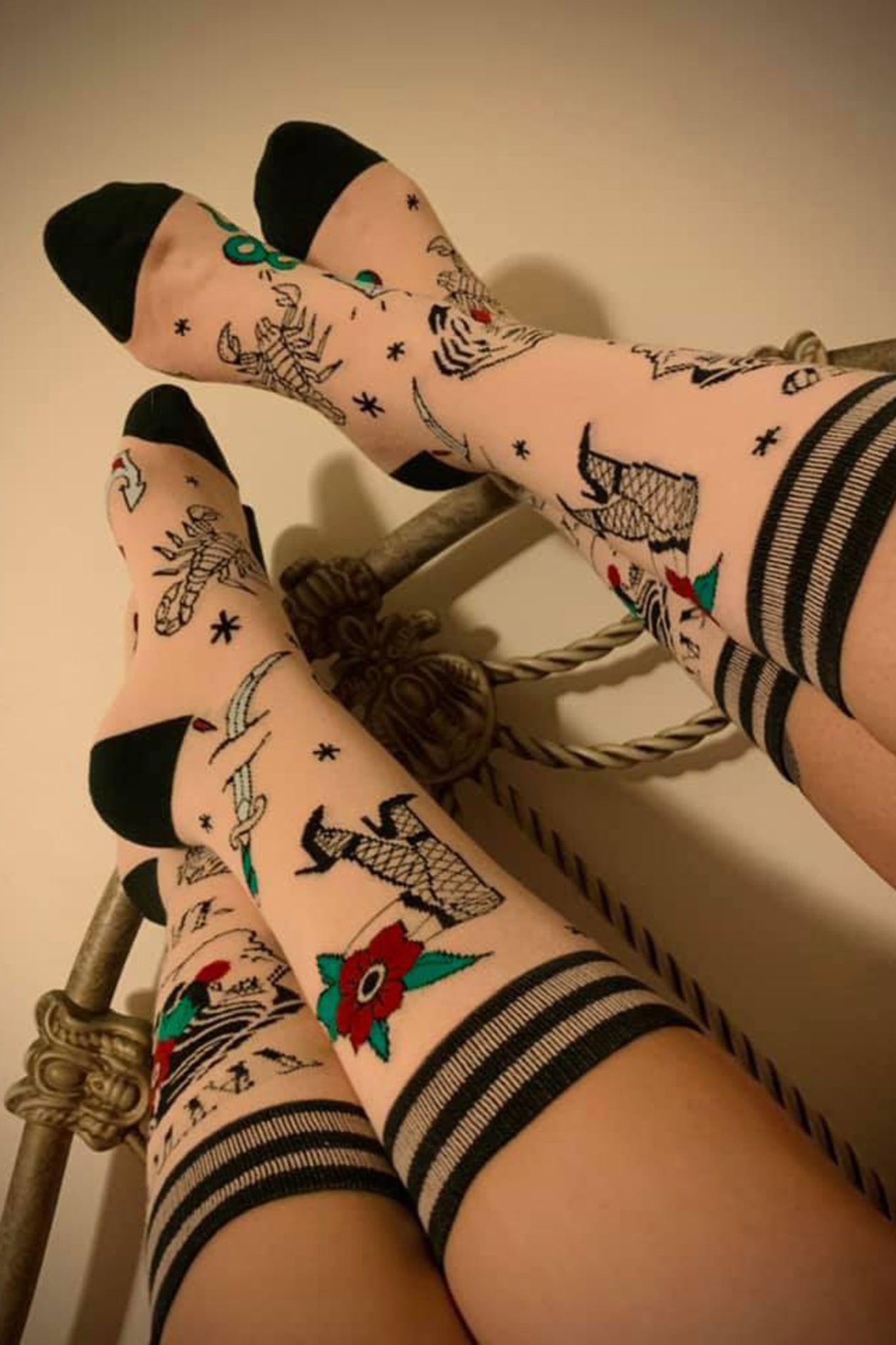 Tattooed Lady Crew Socks