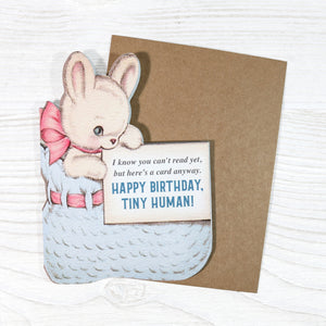 Happy Birthday, Tiny Human! - Funny Greeting Card For Baby