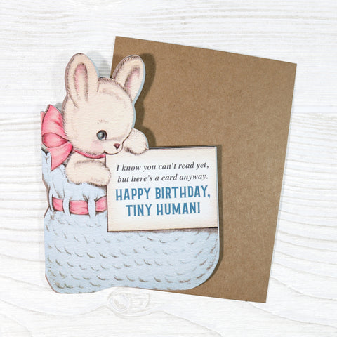 Happy Birthday, Tiny Human! - Funny Greeting Card For Baby