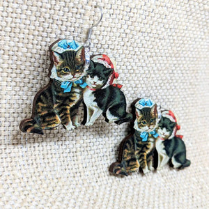 Kittens in Bonnets Earrings