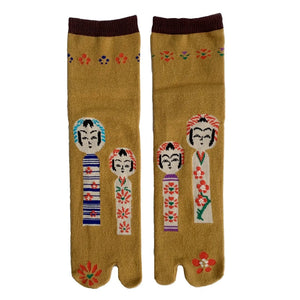 Kokeshi Doll Tabi Socks - Mustard