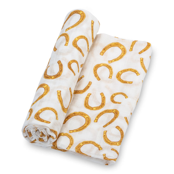 Lucky Horseshoe Baby Swaddle Blanket