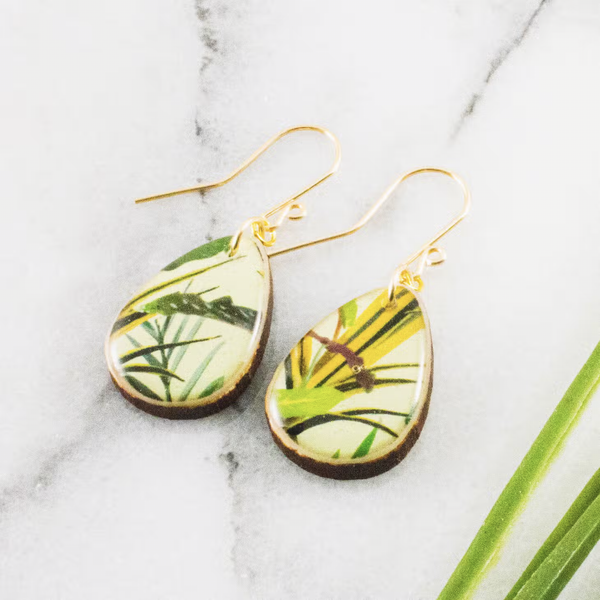 Modern Tropical Leaf Petite Drop Earrings