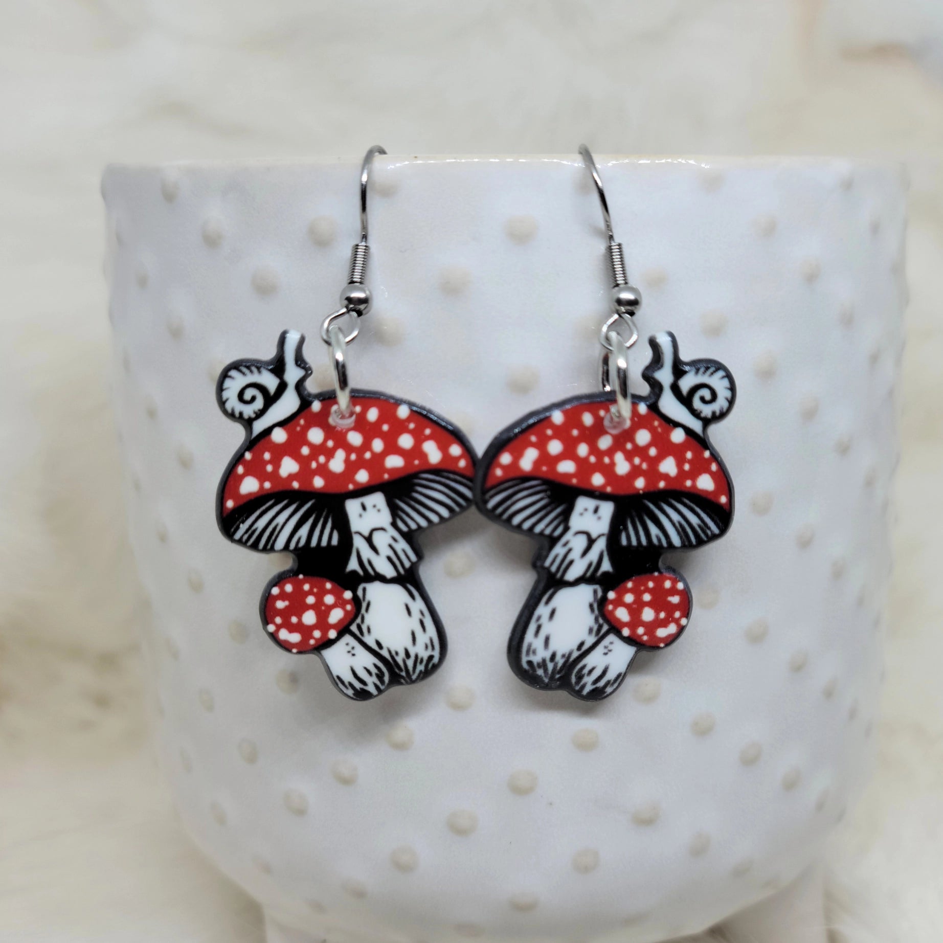 Amanita Mushroom Earrings