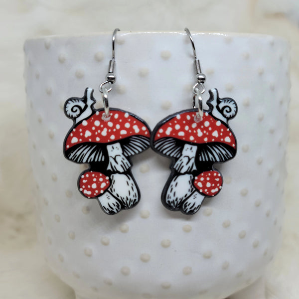 Amanita Mushroom Earrings