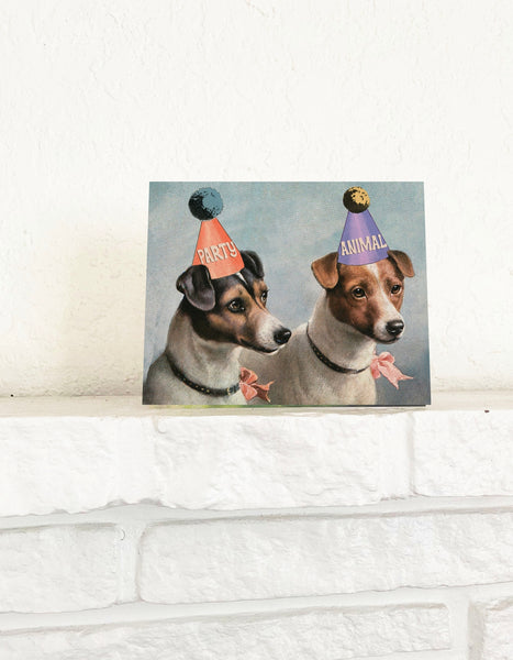 Party Animal Dogs Cute Birthday Celebration Card