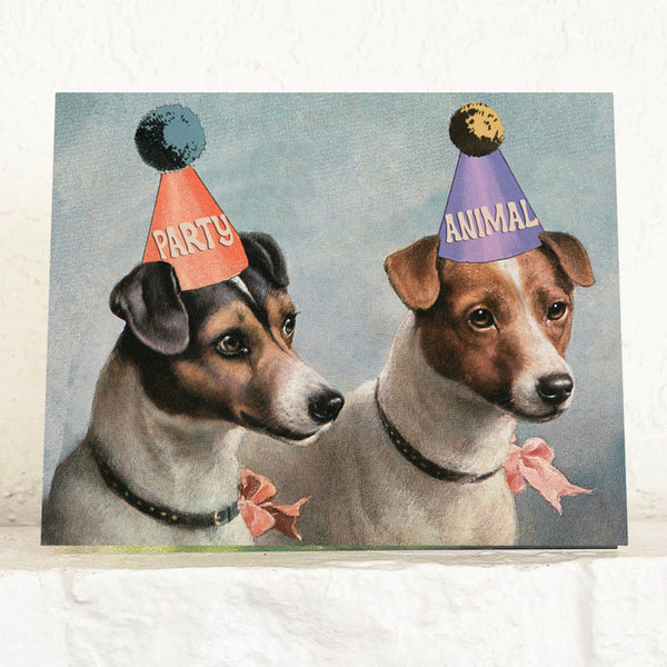 Party Animal Dogs Cute Birthday Celebration Card