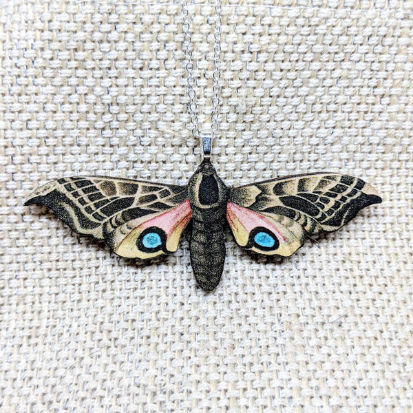 Pink Moth Necklace