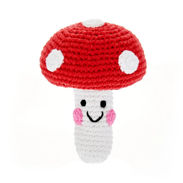 Pretend Play Food Organic Rattle - Red Mushroom