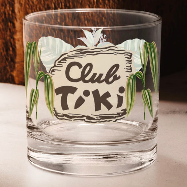 Club Tiki Old Fashioned Rocks Glass