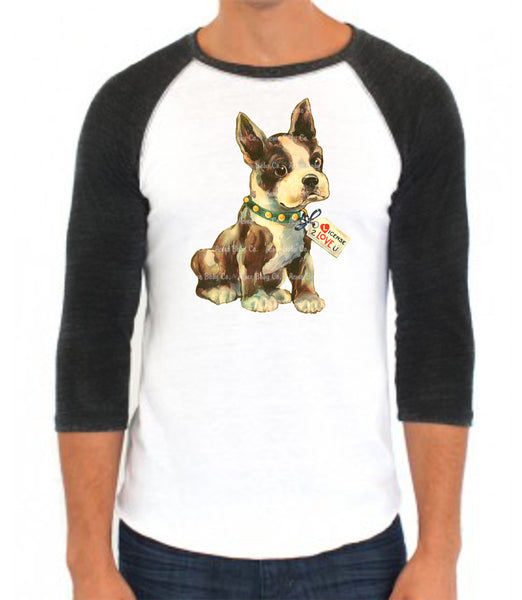 Boston Terrier Adult Baseball Raglan