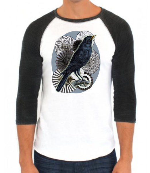 Black Crow Party Adult Baseball Raglan