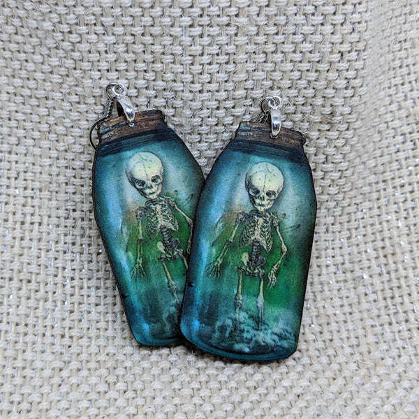 Skeleton in a Jar Earrings