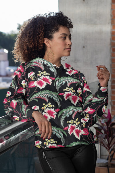Begonias & Ferns Oversized Cotton Hoodie