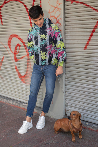 Tiki Palms Oversized Cotton Hoodie