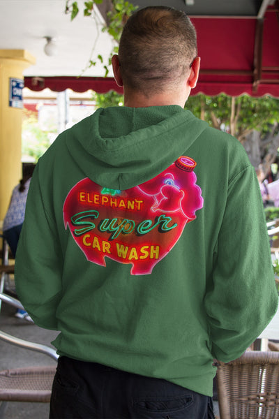 Super Pink Elephant Car wash Unisex Zip Up Hoodie