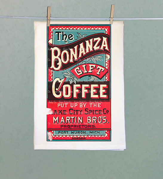 Bonanza Gift Coffee Organic Kitchen Tea Towel